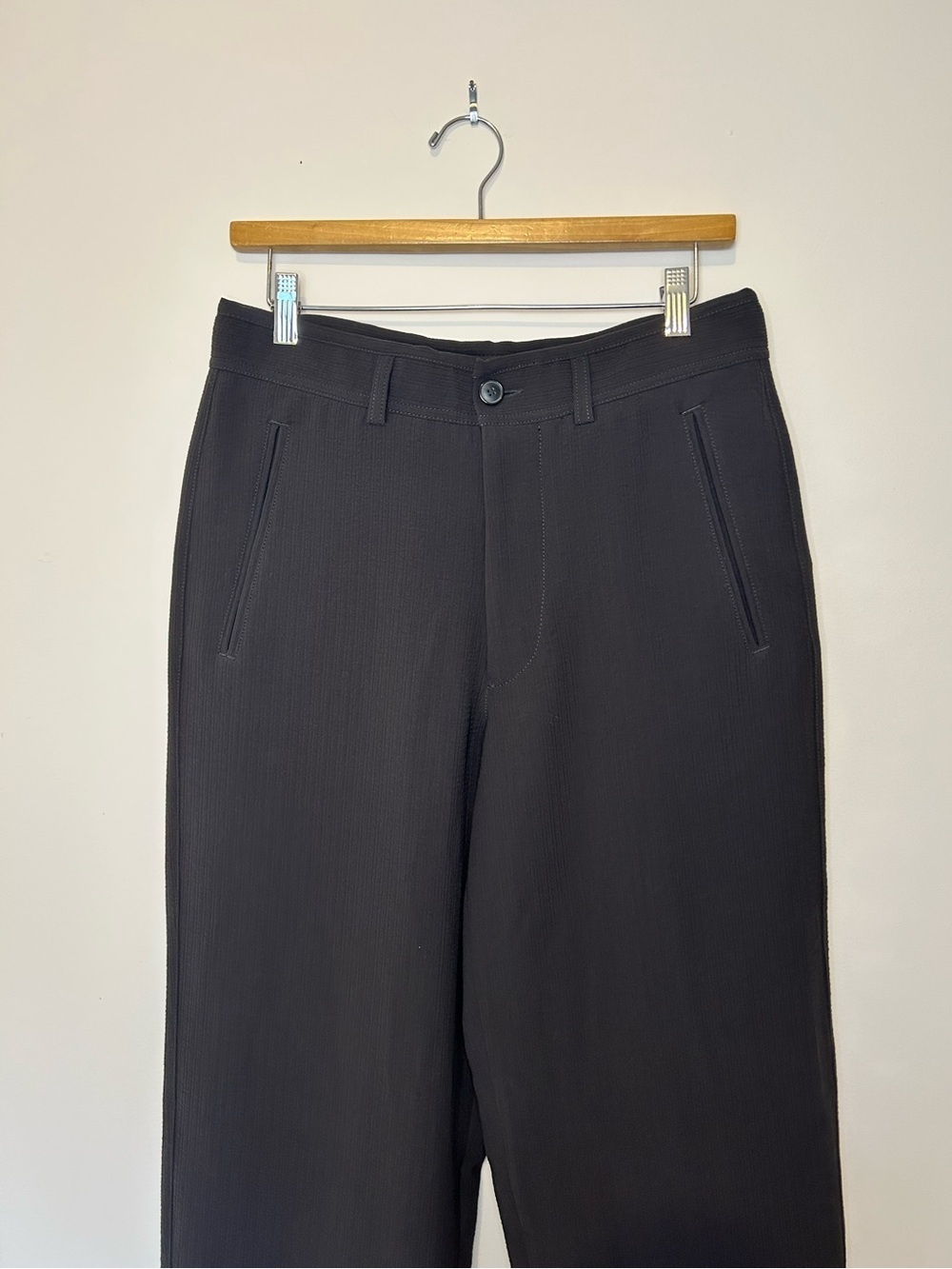 Giorgio Armani Tailored Textured Trousers Straight Leg Made in Italy Size IT 48 - Picture 2 of 8